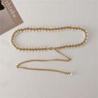 Faux Pearl Chain Waist Belt Gold - One Size