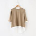 Mock Two-piece 3/4 Sleeve T-shirt