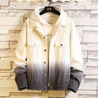 Gradient Buttoned Denim Jacket / Hoodie / Set