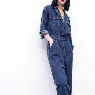 Slim-fit Denim Jumpsuit