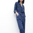 Slim-fit Denim Jumpsuit