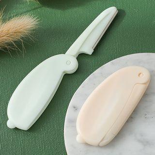 Foldable Eyebrow Razor 2 Pcs - Light Yellow & Light Green - One Size