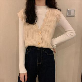 Knit Vest / Mock-neck Knit Top