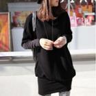 Long-sleeve Long Top Black - One Size
