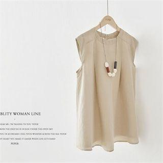Sleeveless Pintuck Top