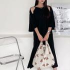 Cutaway-front Ruffle-hem Dress