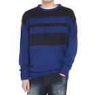 Plus Size Round-neck Stripe Knit Top