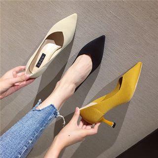 Knit Pointed High-heel Pumps