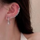 Rhinestone Alloy Dangle Earring 1 Pc - Silver - One Size
