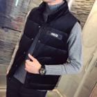 Stand Collar Button Padded Vest