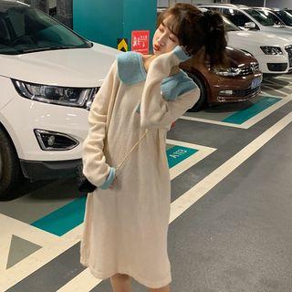 Peter Pan Collar Knit Long Dress