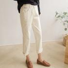 Band-waist Piped Tapered Pants