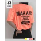 Letter-printed Neon-color T-shirt