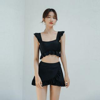 Set: Strappy Tankini Top + Swim Skirt