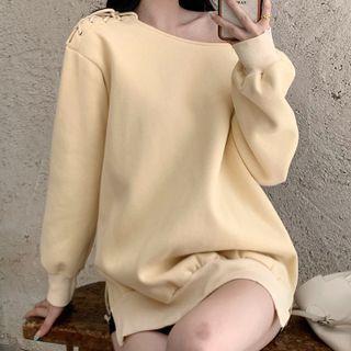 Lace-up Asymmetrical Sweatshirt