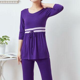 Set: 3/4-sleeve Sports Top + Yoga Pants
