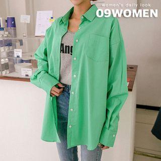 Pocket-front Dip-back Boxy Shirt