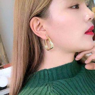 Layered Earring 1 Pair - Gold - One Size
