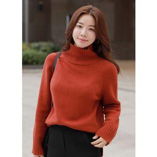 High-neck Wool Blend Top