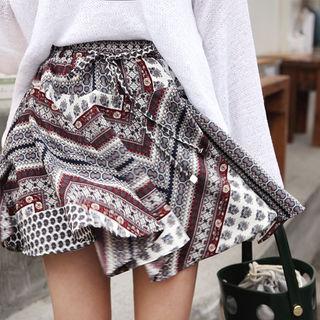 Inset Shorts Pattern Mini Skirt