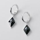 925 Sterling Silver Geometric Hoop Drop Earring 1 Pair - S925silver - One Size
