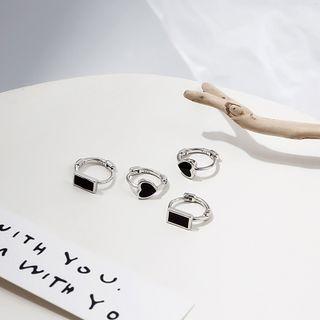 Rectangle / Heart Hoop Earring