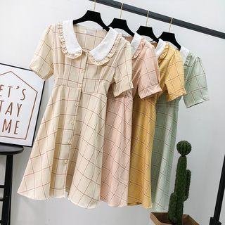 Peter Pan-collar Checked Shirtdress