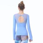 Sports Mesh Panel Long-sleeve Quick Dry Top