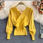 Plain Wrapped Open Back Sweater