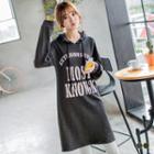 Poly Spun Velour Lined Graphic Hoodie Dress