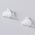 Fish Bone Rhinestone Sterling Silver Earring 1 Pair - Silver - One Size
