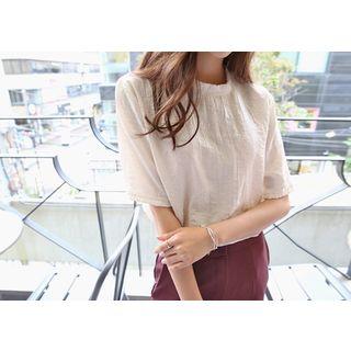 Zip-back Crinkled Top
