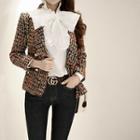 Faux-pearl Buttoned Tweed Jacket
