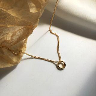 Alloy Hoop Pendant Necklace 1 Piece - As Shown In Figure - One Size
