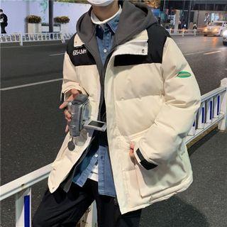 Two-tone Applique Padded Coat