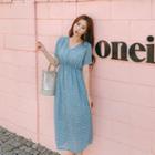 Tie-neck Polka-dot A-line Dress