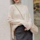Mock Neck Dip-back Sweater