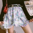 Floral Print Ruffled A-line Skirt