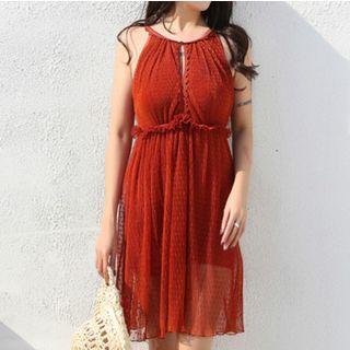 Sheer Overlay Swim Dress