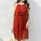 Sheer Overlay Swim Dress