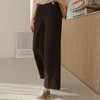 Buttoned Napped Wide-leg Pants