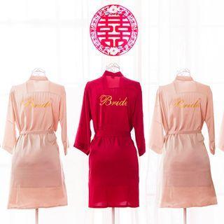 Chinese Wedding Lettering Morning Robe