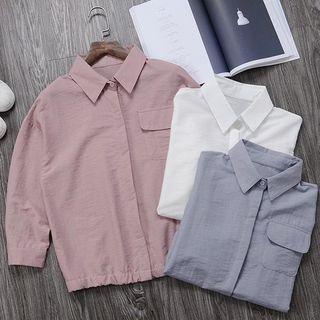 3/4-sleeve Plain Shirt