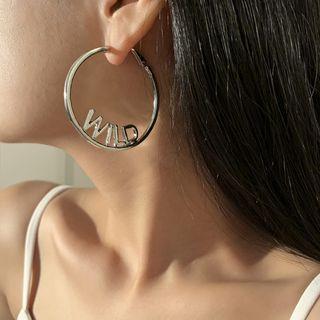 Lettering Alloy Hoop Earring