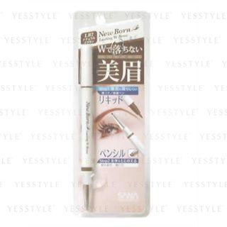 Sana - New Born Lasting W Eyebrow (liquid And Pencil) (light Brown 2) 1 Pc