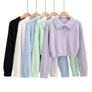 Furry Knit Polo Shirt