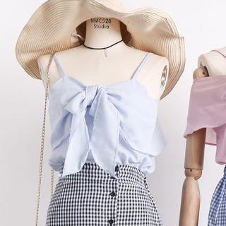 Ribbon-front Sleeveless Top