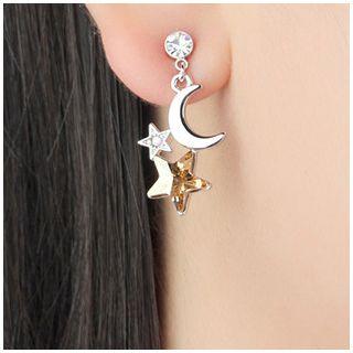 Crystal Moon Star Earring
