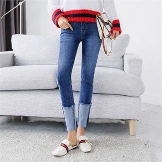 Turn Up-hem Skinny Jeans