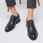 Genuine-leather Hidden Wedge Lace-up Casual Shoes